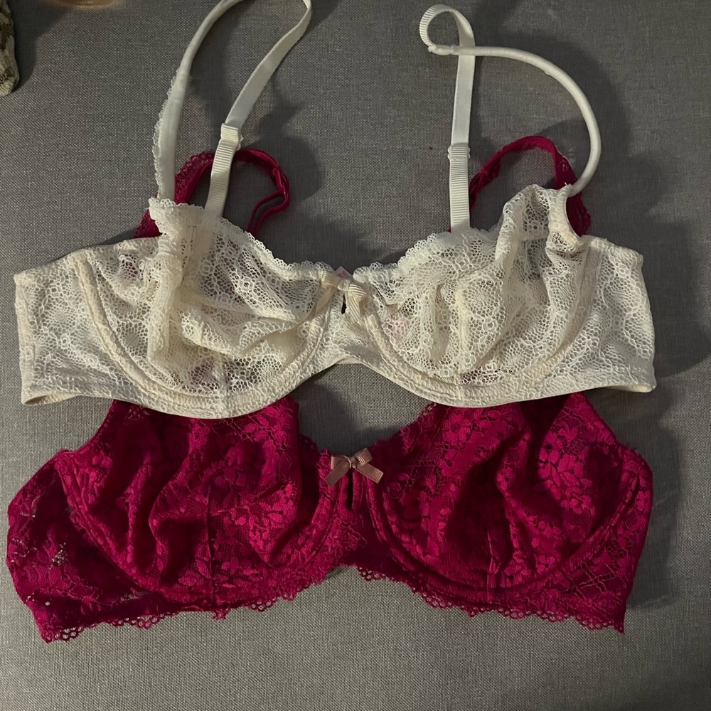 2 Lace Underwired Balconette Bras *Bundle